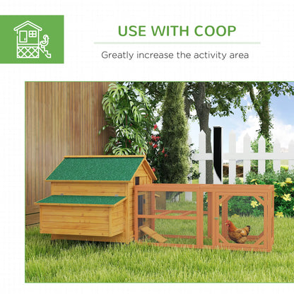 PawHut Wooden Chicken Coop and Run for 4-8 Chickens with Nesting Boxes & Tray