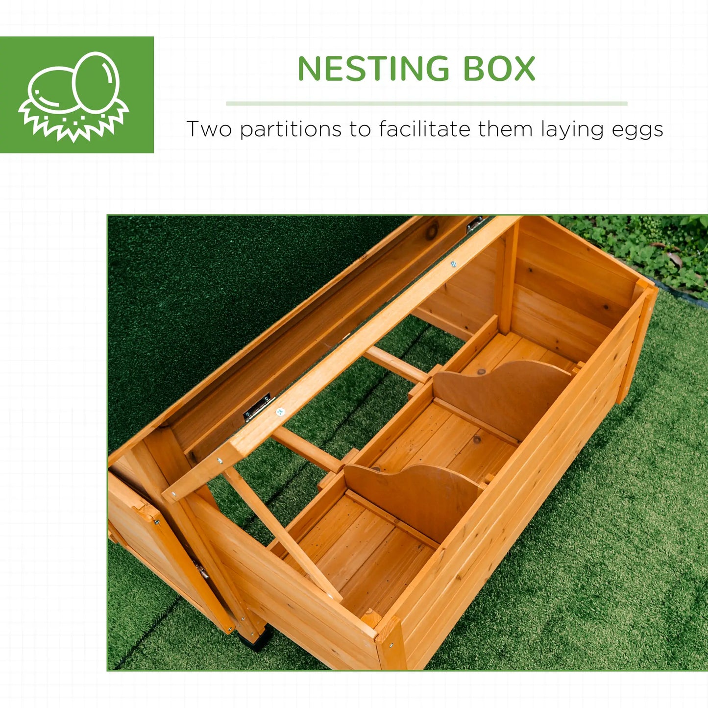 PawHut Wooden Chicken Coop and Run for 4-8 Chickens with Nesting Boxes & Tray