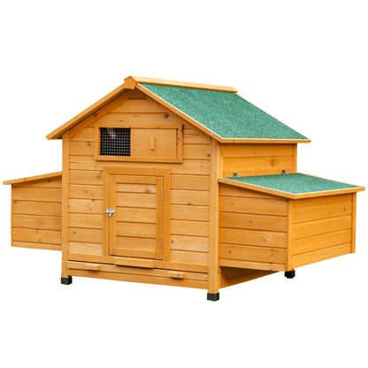 PawHut Wooden Chicken Coop with Nesting Boxes & Removable Tray for 2-4 Chickens