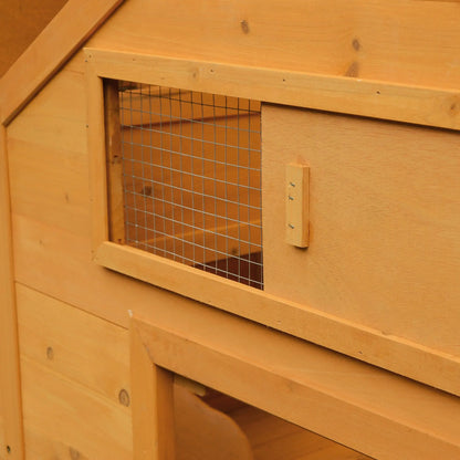 PawHut Wooden Chicken Coop with Nesting Boxes & Removable Tray for 2-4 Chickens