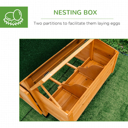 PawHut Wooden Chicken Coop with Nesting Boxes & Removable Tray for 2-4 Chickens