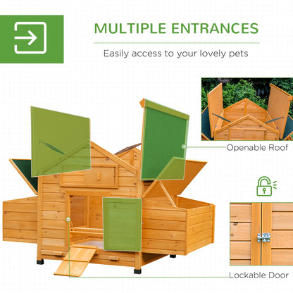 PawHut Wooden Chicken Coop with Nesting Boxes & Removable Tray for 2-4 Chickens