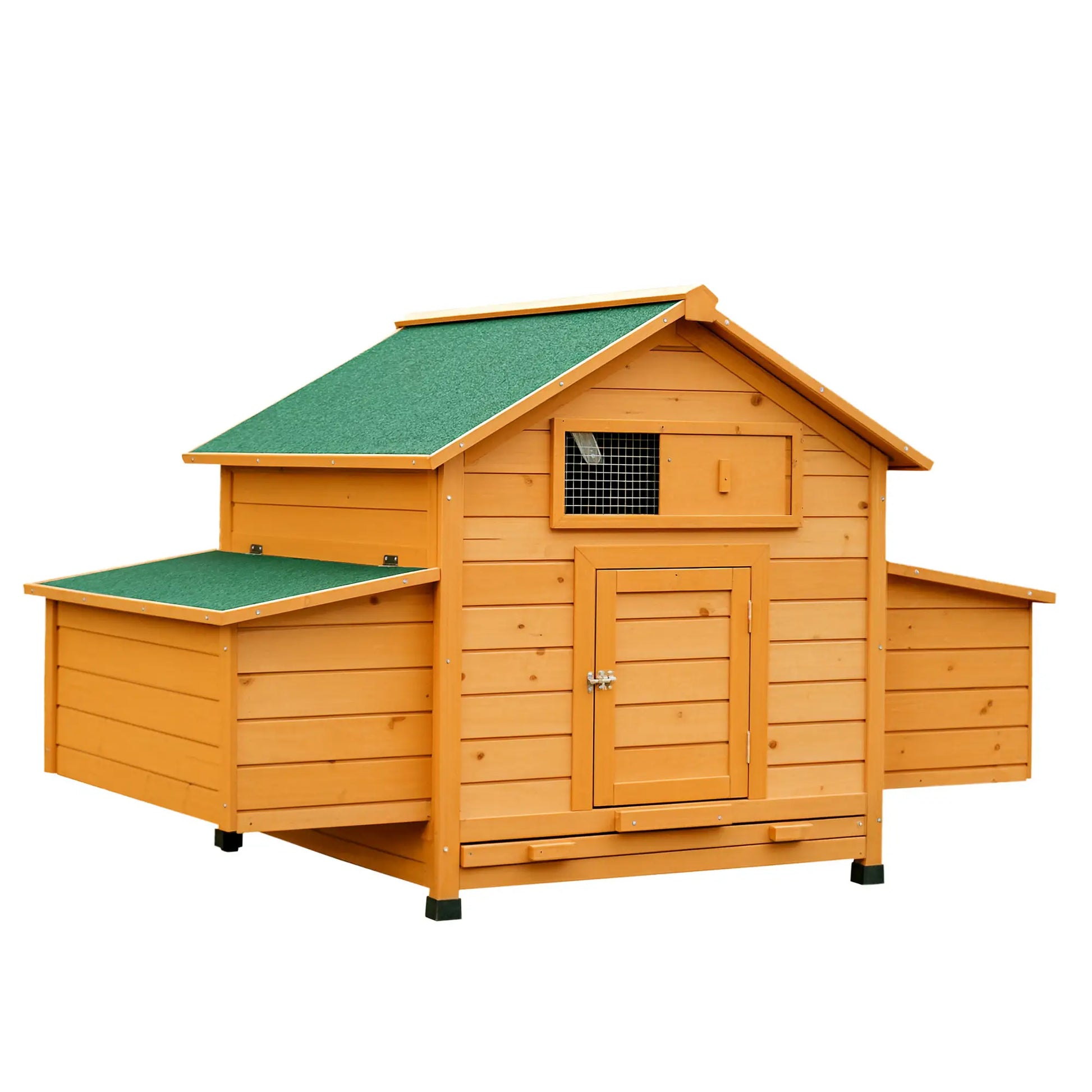 PawHut Wooden Chicken Coop with Nesting Boxes & Removable Tray for 2-4 Chickens