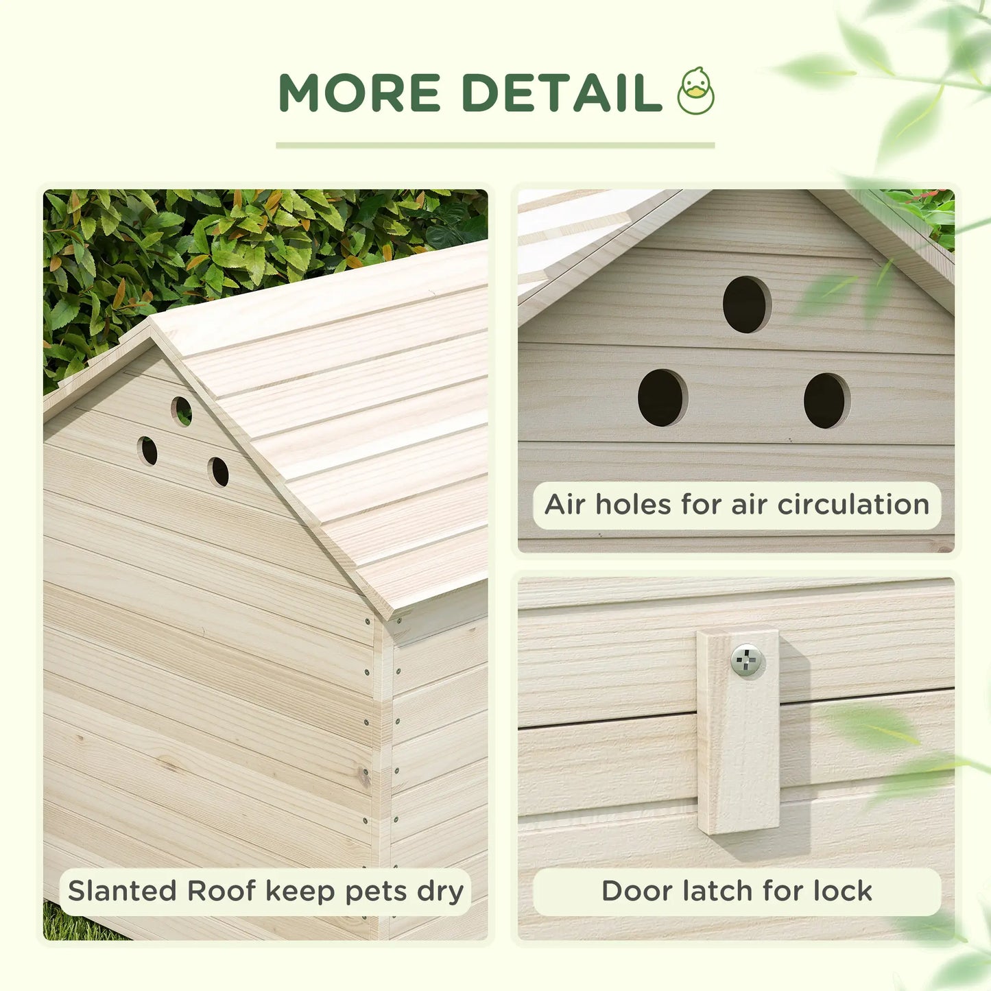 PawHut Wooden Duck House Poultry Coop for 2–4 Ducks with Openable Roof