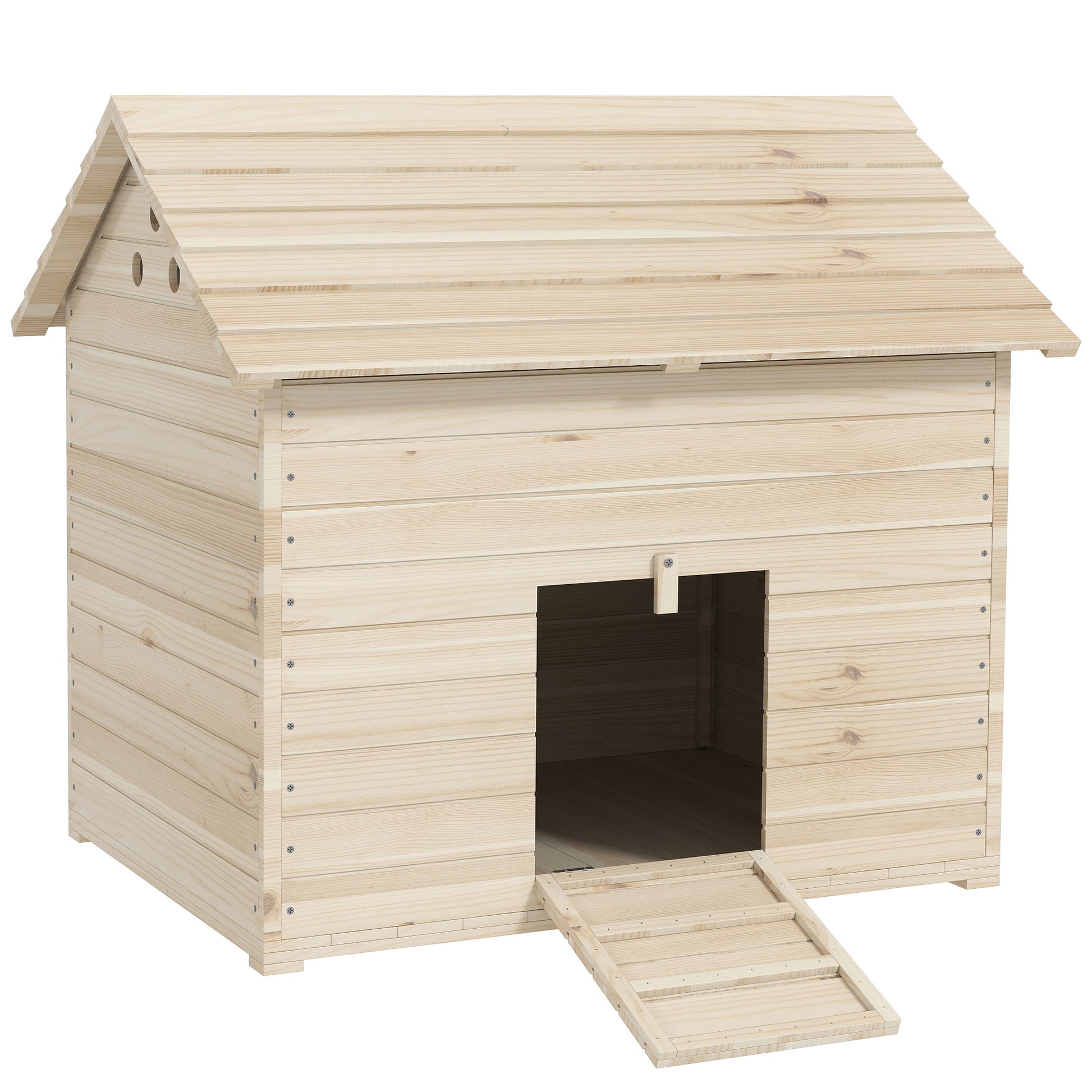 PawHut Wooden Duck House Poultry Coop for 2–4 Ducks with Openable Roof