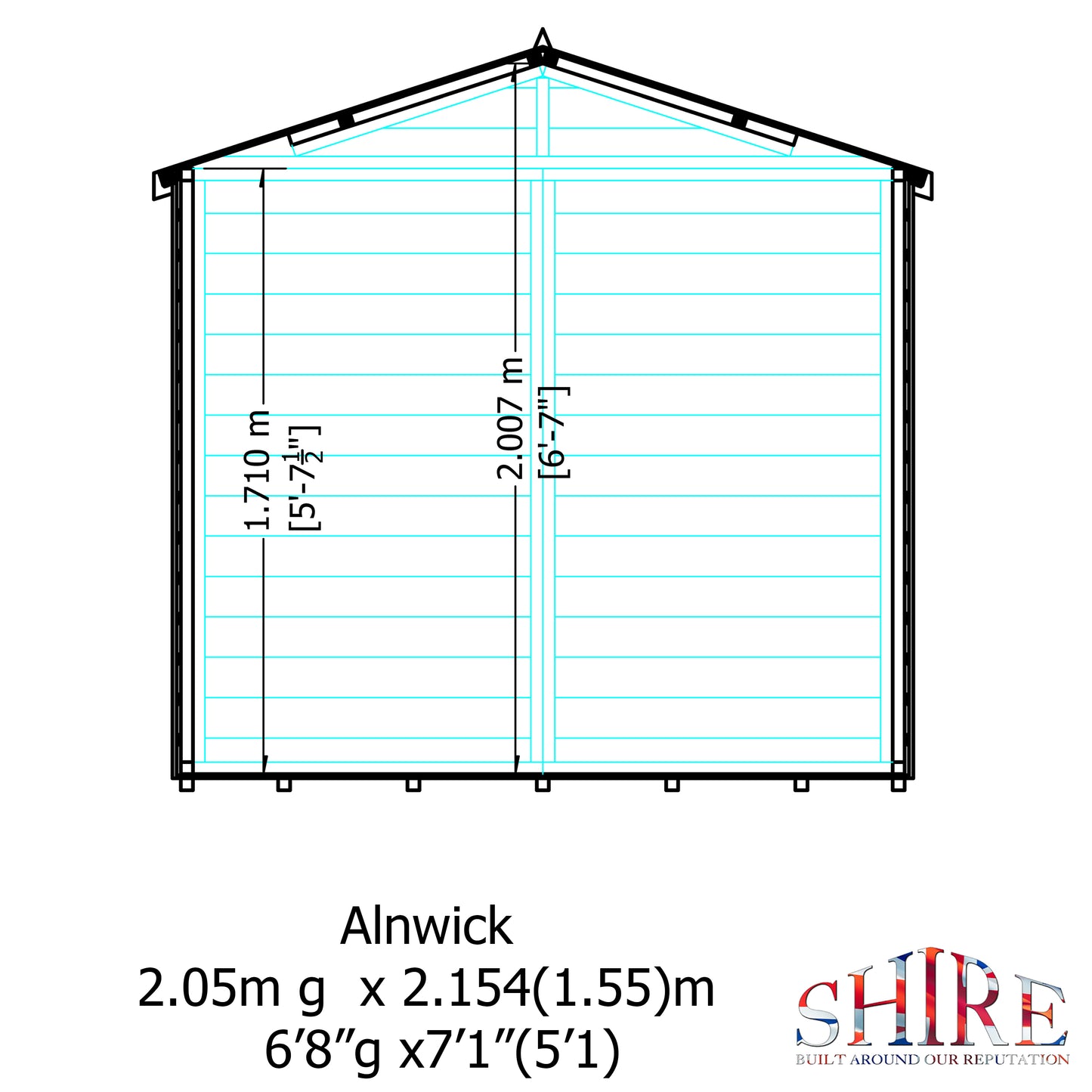 Shire 7x7 Alnwick Wooden Summerhouse with Veranda ALNW0707DSL-1AA