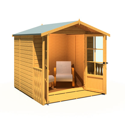 Shire 7x7 Alnwick Wooden Summerhouse with Veranda ALNW0707DSL-1AA