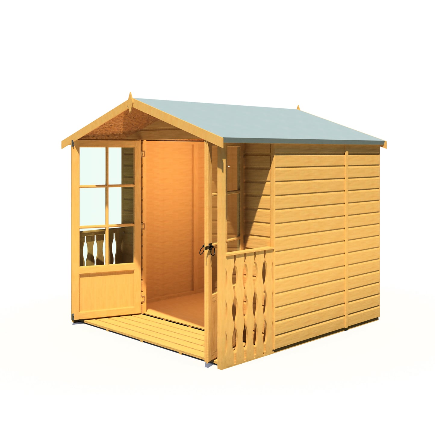 Shire 7x7 Alnwick Wooden Summerhouse with Veranda ALNW0707DSL-1AA