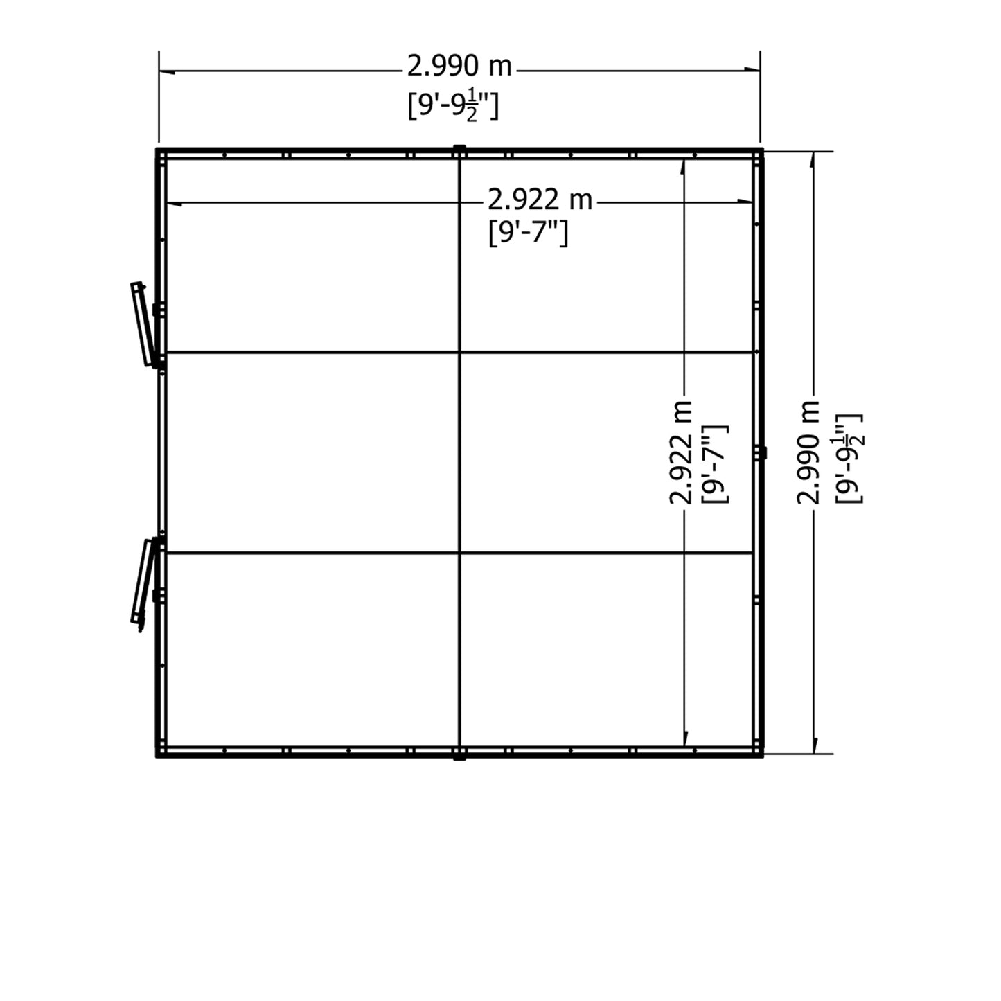 Shire 10x10 Overlap Double Door Shed No windows OVEN1010DOL-1AA