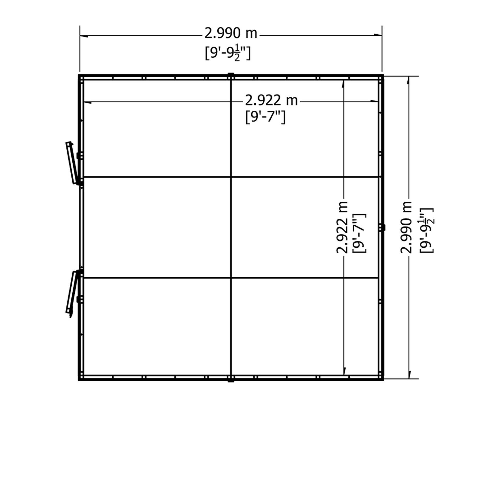Shire 10x10 Overlap Double Door Shed No windows OVEN1010DOL-1AA