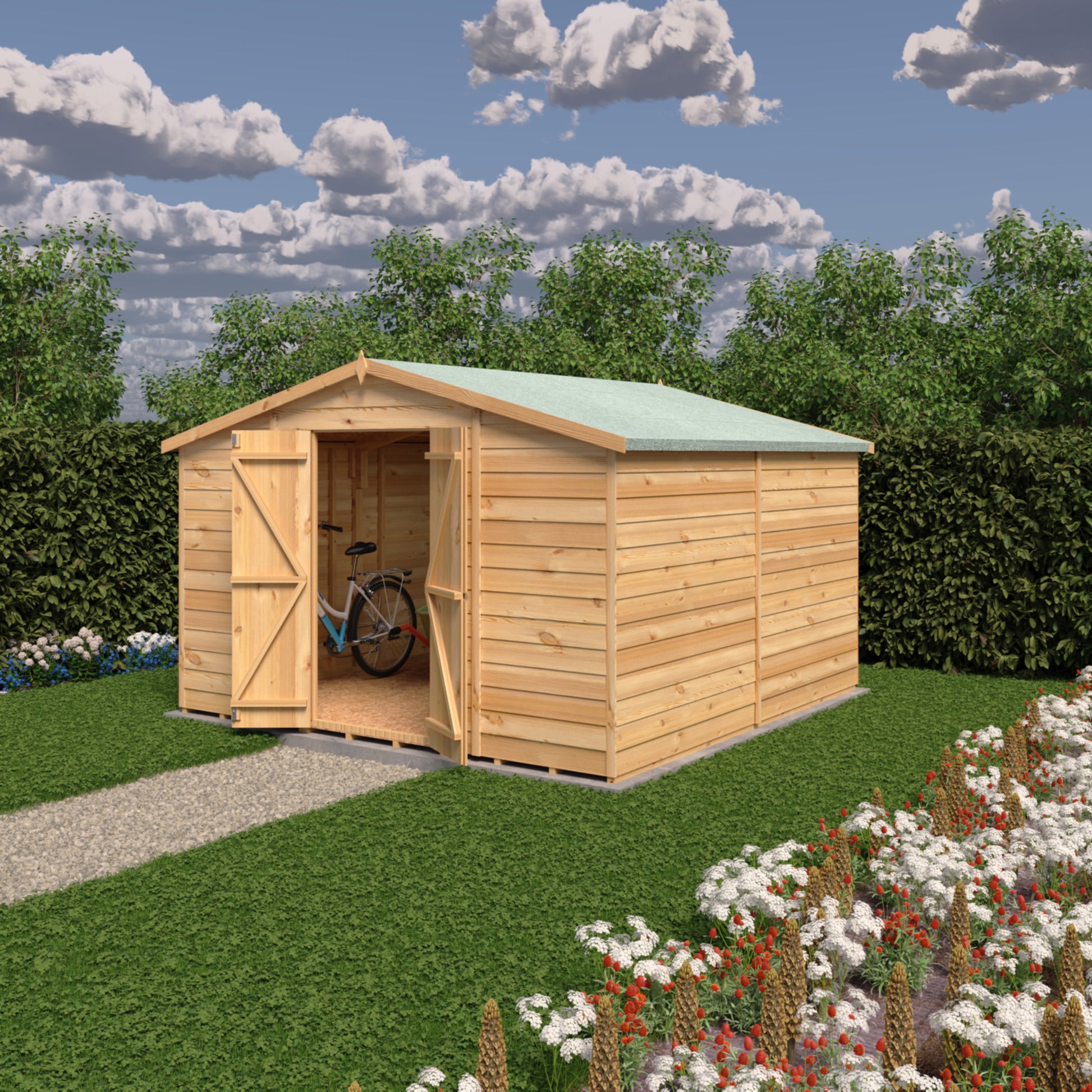 Shire 10x10 Overlap Double Door Shed No windows OVEN1010DOL-1AA