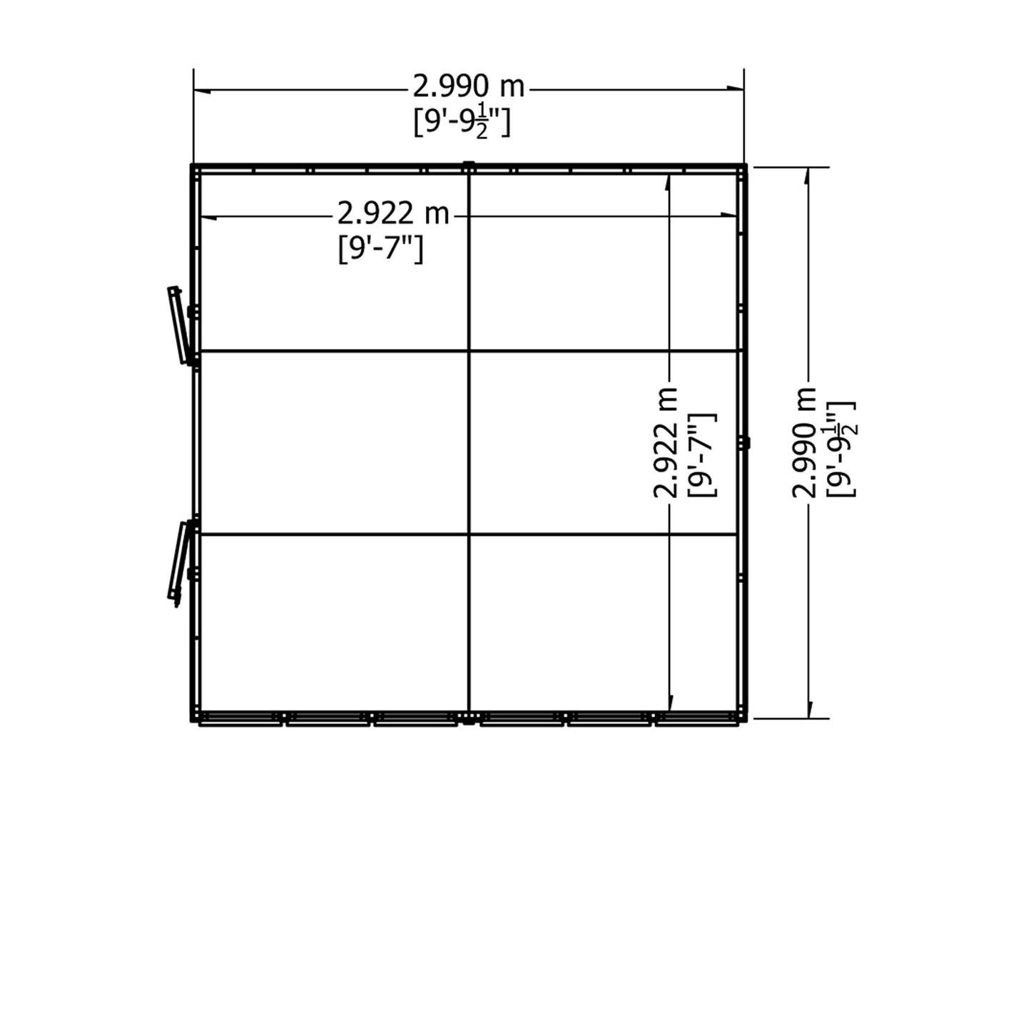 Shire 10x10 Overlap Double Door Shed OVED1010DOL-1AA