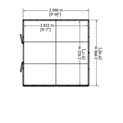Shire 10x10 Overlap Double Door Shed OVED1010DOL-1AA