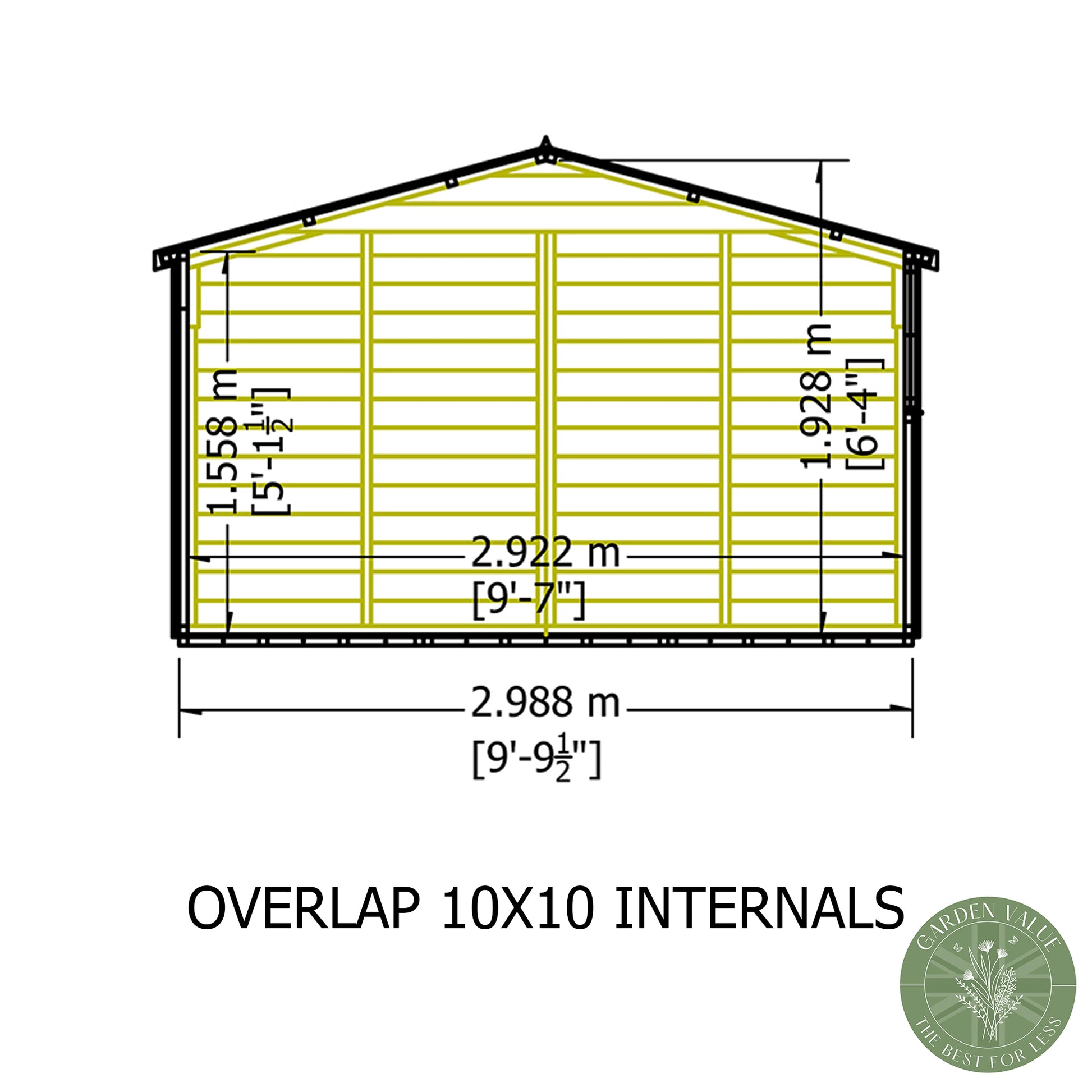 Shire 10x10 Overlap Double Door Shed OVED1010DOL-1AA
