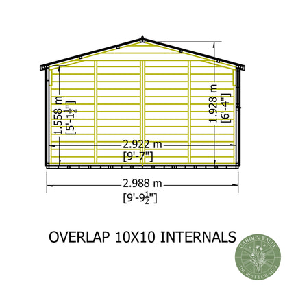 Shire 10x10 Overlap Double Door Shed OVED1010DOL-1AA