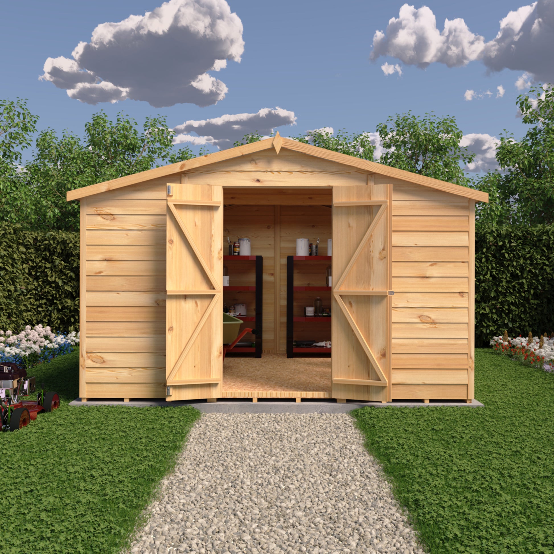 Shire 10x10 Overlap Double Door Shed OVED1010DOL-1AA