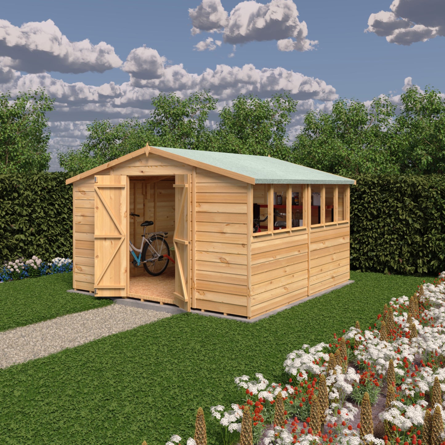 Shire 10x10 Overlap Double Door Shed OVED1010DOL-1AA