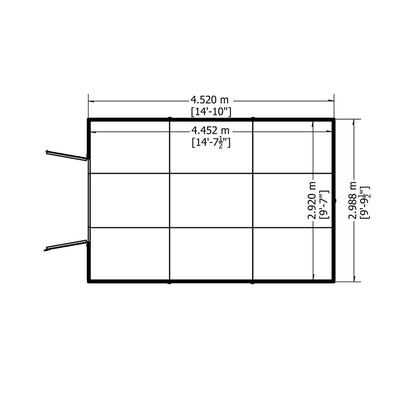 Shire 10x15 Overlap Double Door Shed No windows OVEN1015DOL-1AA