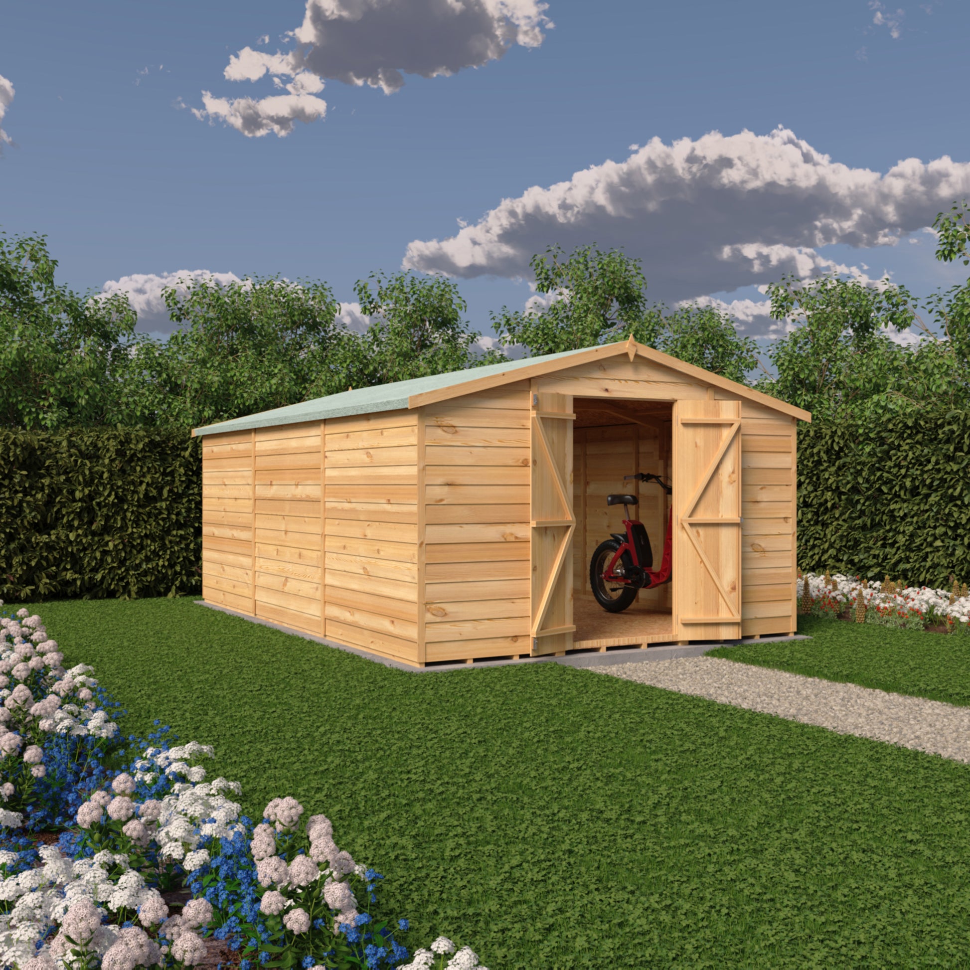 Shire 10x15 Overlap Double Door Shed No windows OVEN1015DOL-1AA