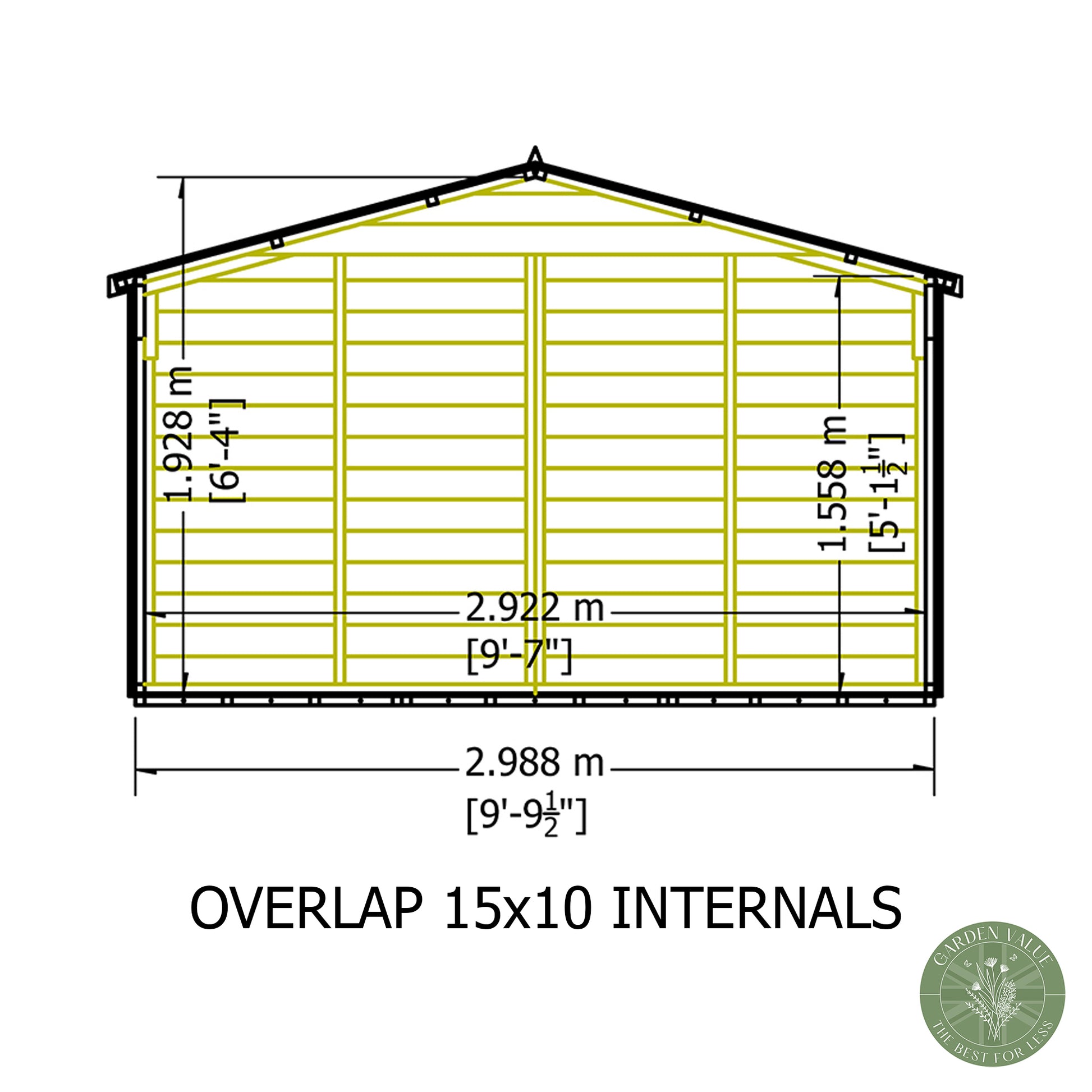 Shire 10x15 Overlap Double Door Shed OVED1015DOL-1AA