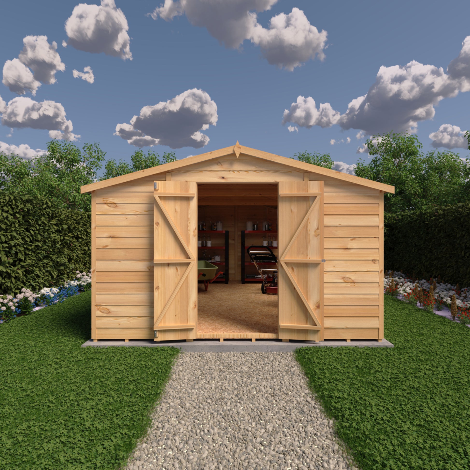 Shire 10x15 Overlap Double Door Shed OVED1015DOL-1AA