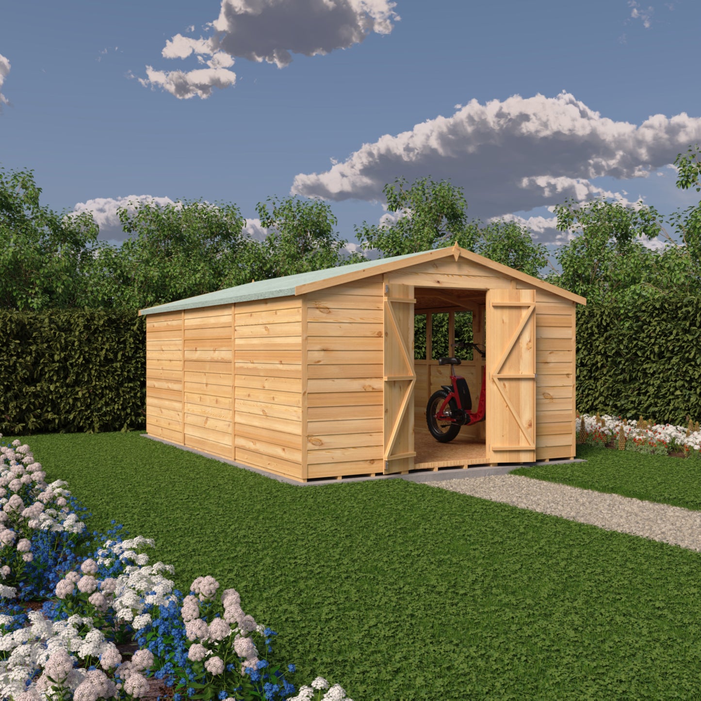 Shire 10x15 Overlap Double Door Shed OVED1015DOL-1AA