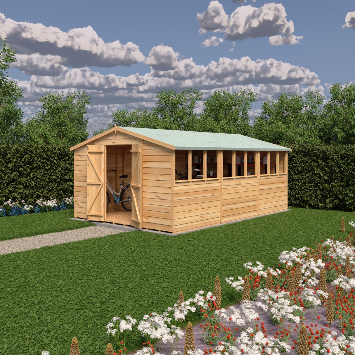 Shire 10x15 Overlap Double Door Shed OVED1015DOL-1AA