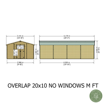 Shire 10x20 Overlap Double Door Shed No windows OVEN1020DOL-1AA