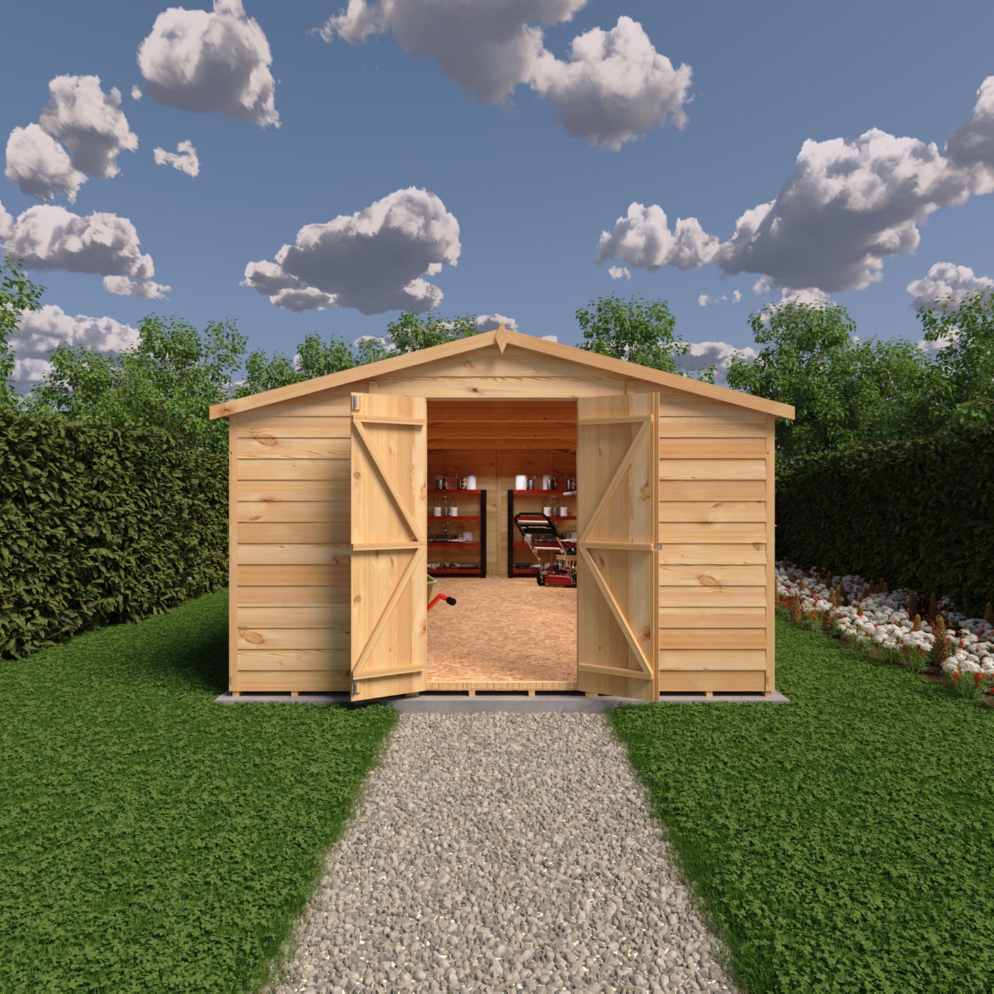 Shire 10x20 Overlap Double Door Shed OVED1020DOL-1AA