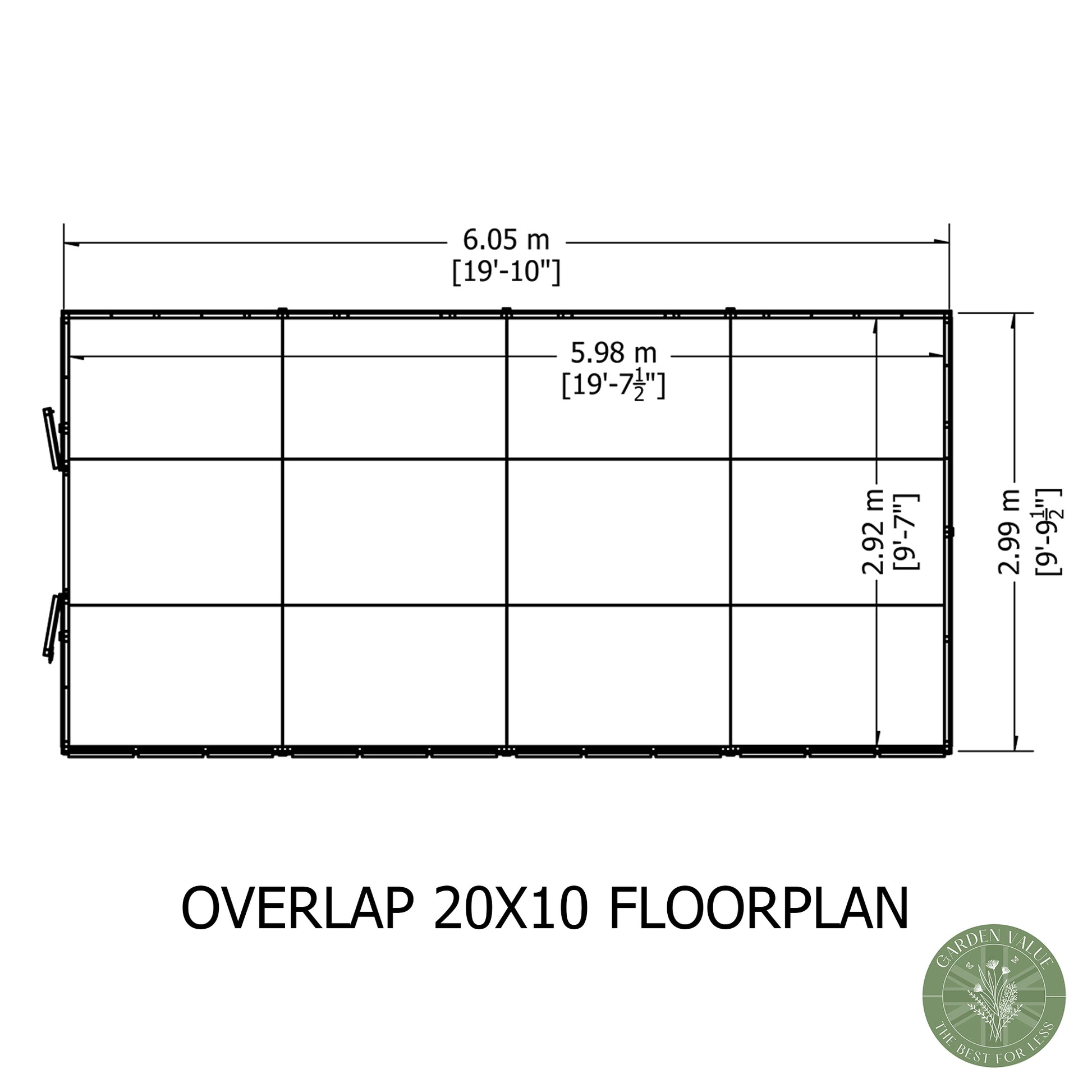 Shire 10x20 Overlap Double Door Shed OVED1020DOL-1AA