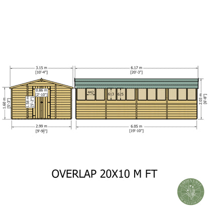 Shire 10x20 Overlap Double Door Shed OVED1020DOL-1AA