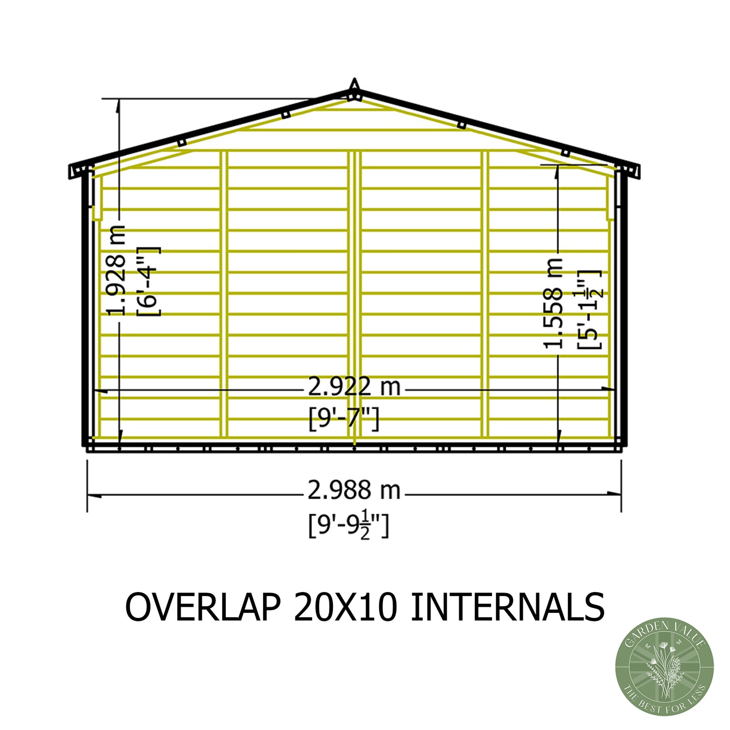 Shire 10x20 Overlap Double Door Shed OVED1020DOL-1AA