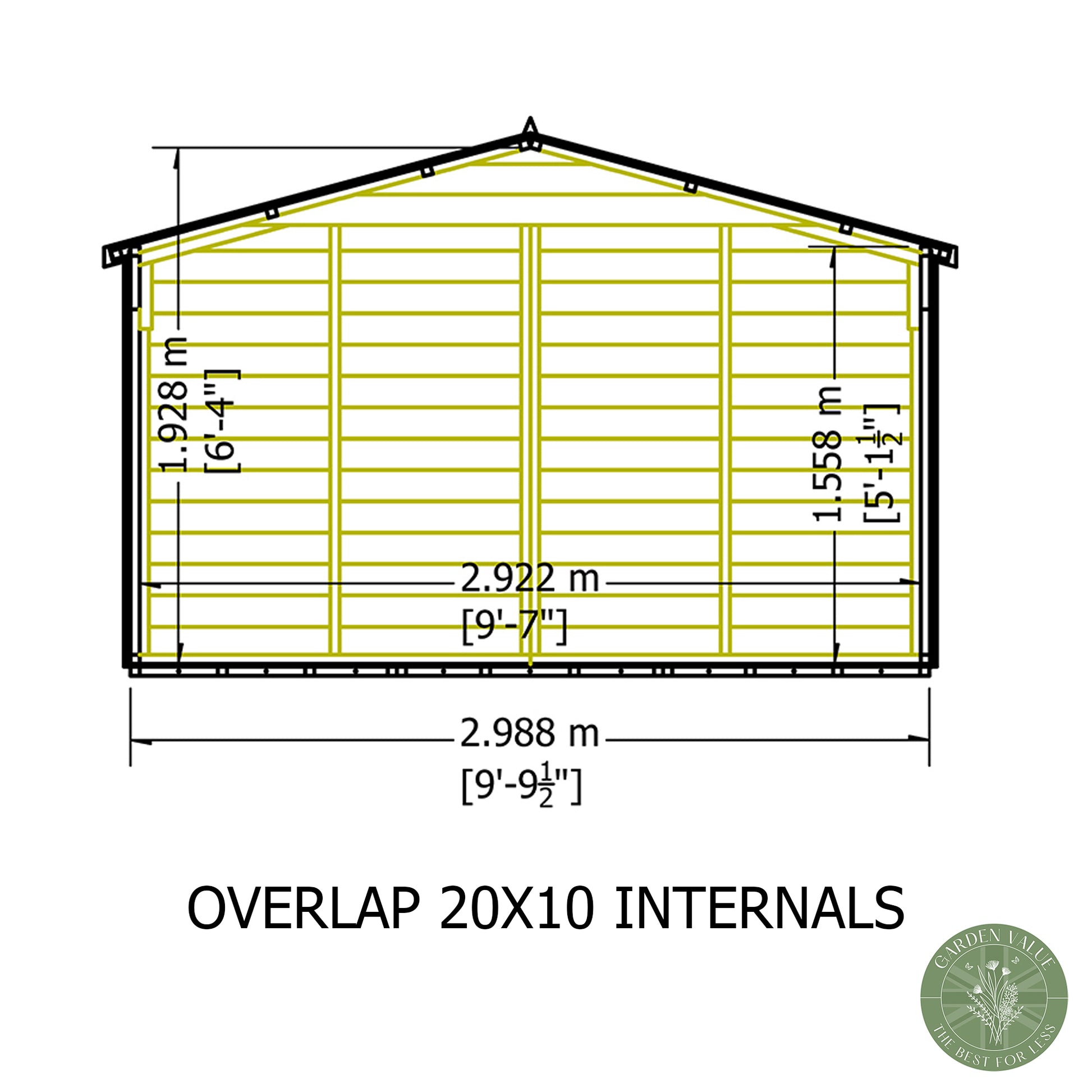 Shire 10x20 Overlap Double Door Shed OVED1020DOL-1AA