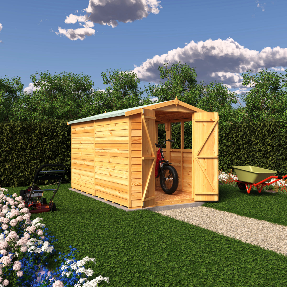Shire 10x6 Overlap Double Door Apex Shed OVED1006DOL-1AA