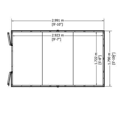 Shire 10x6 Overlap Double Door Shed No windows OVEN1006DOL-1AA