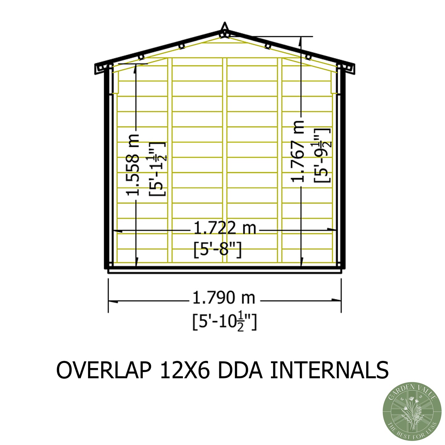 Shire 12x6 Overlap Double Door Shed OVEW1206DOL-1AA