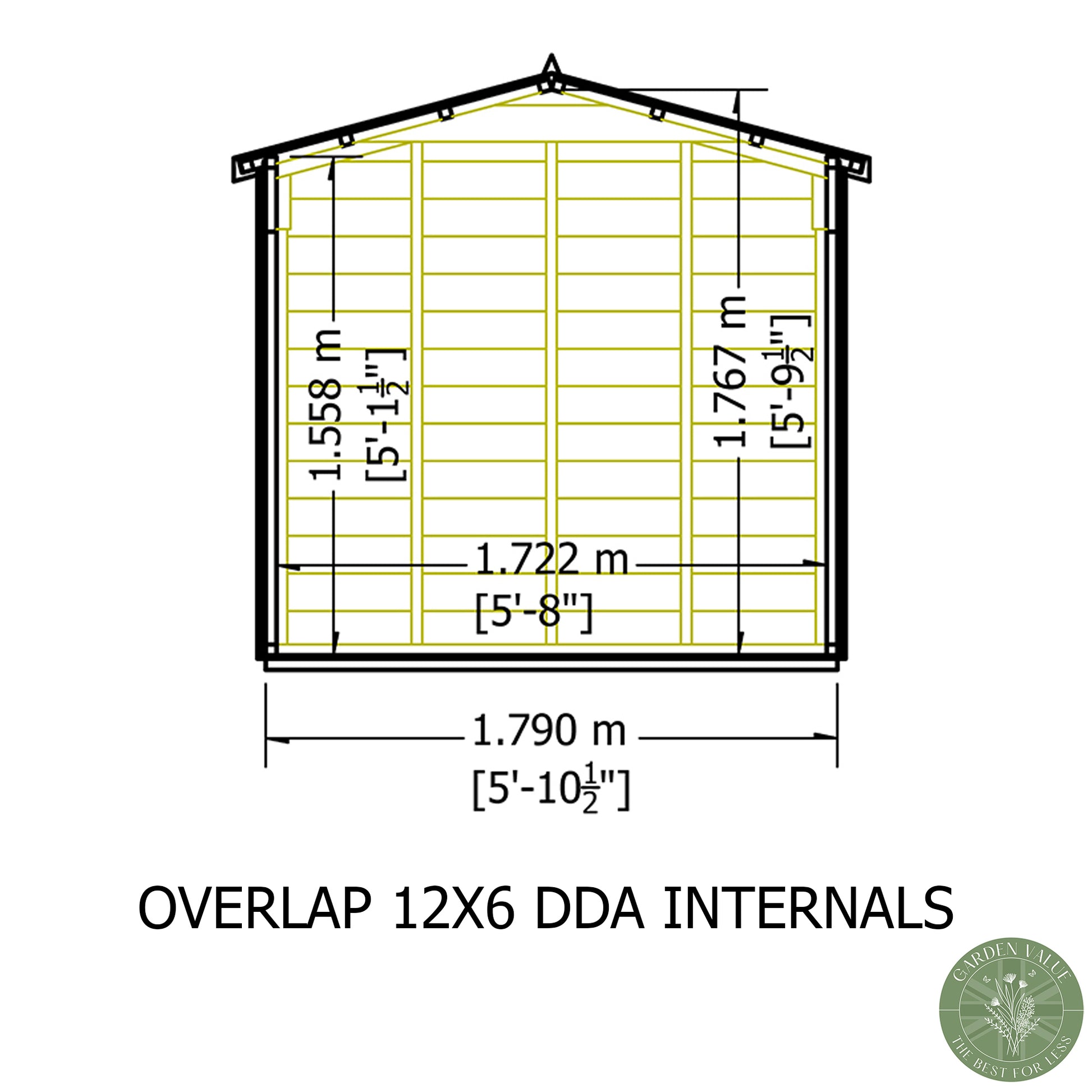 Shire 12x6 Overlap Double Door Shed OVEW1206DOL-1AA