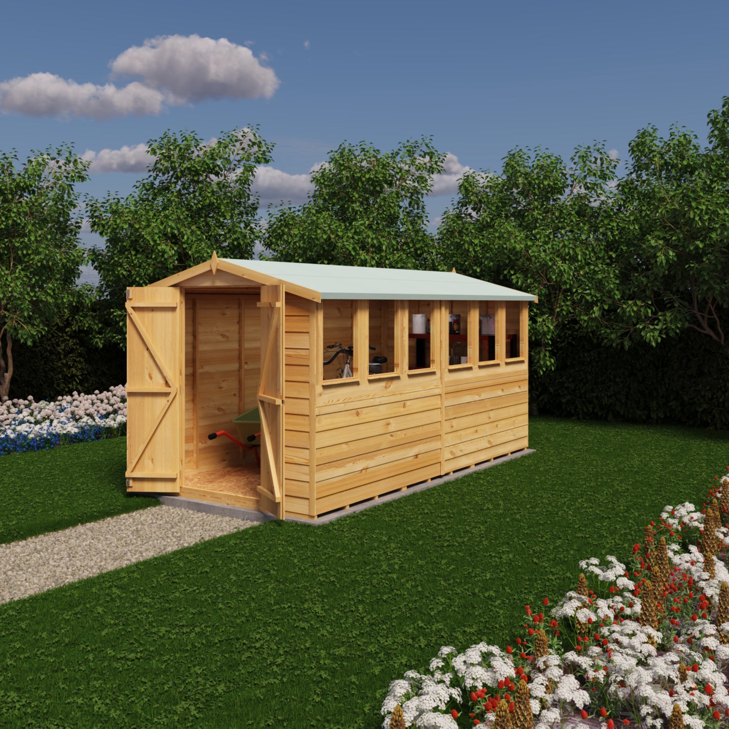 Shire 12x6 Overlap Double Door Shed OVEW1206DOL-1AA