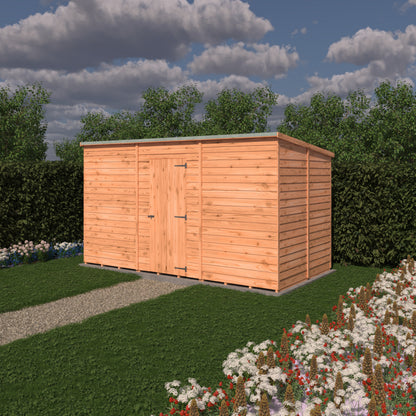 Shire 12x6 Overlap Single Door Pent Shed No windows OVPN1206DOL-1AA