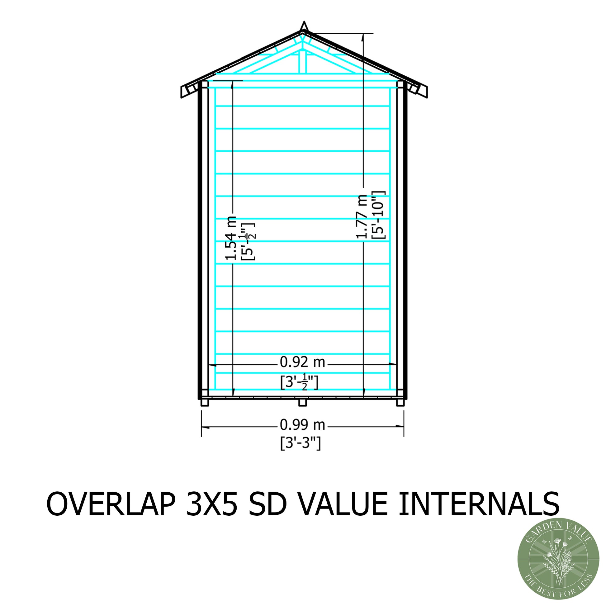 Shire 3x5 Overlap Single Door Shed OVED0305DOL-1AA