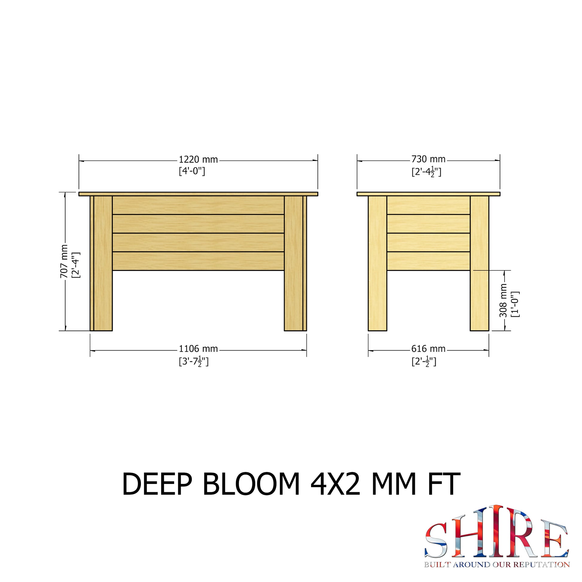 Shire 4x2 Bloom Deep Planter BLOM0402DEP-1AA