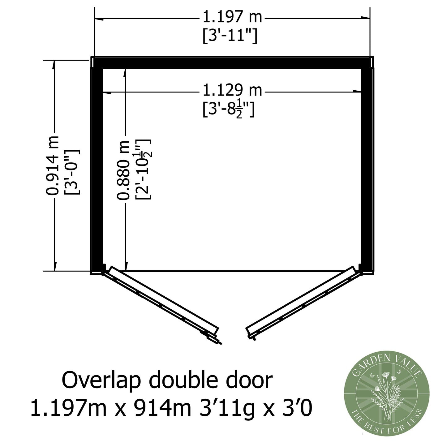 Shire 4x3 Double Door Overlap Pressure Treated Shed OVED0403POL-1AA