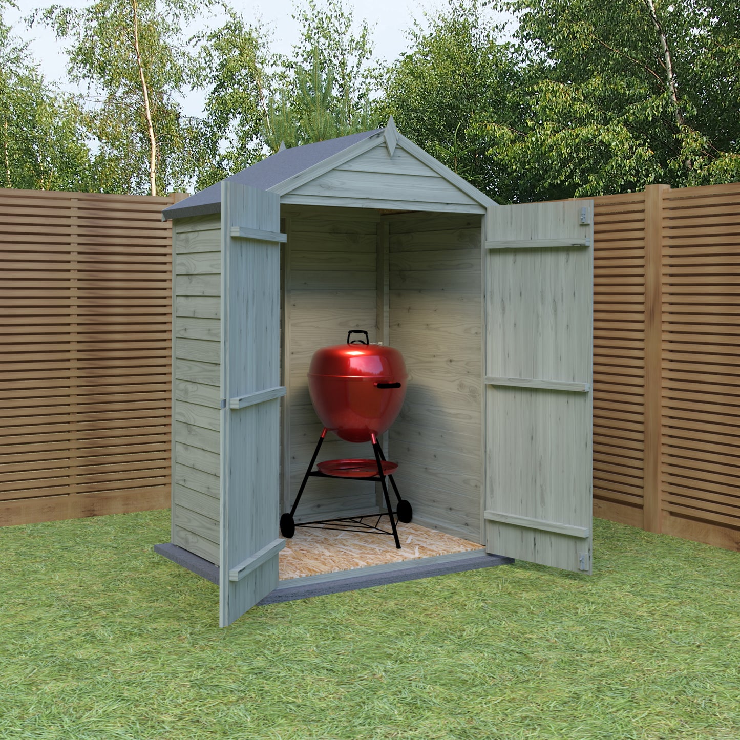 Shire 4x3 Double Door Overlap Pressure Treated Shed OVED0403POL-1AA
