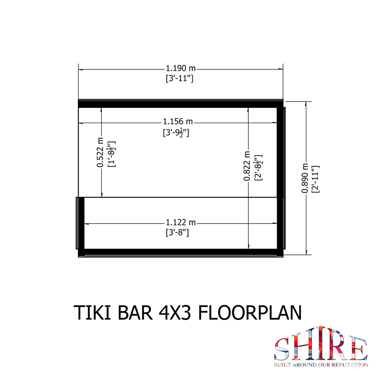 Shire 4x3 Tiki Bar TIKI0403DSL-1AA