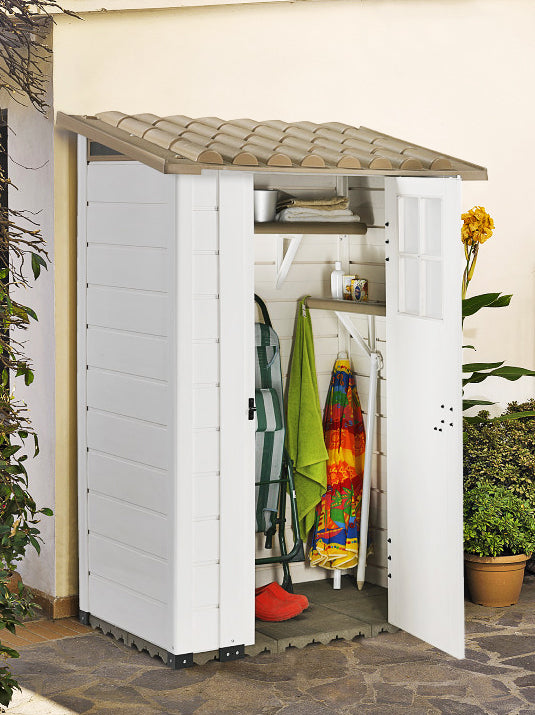 Shire 4x3 Tuscany Evo 100 Single Door Plastic Shed TEVO1001PVC-1AA