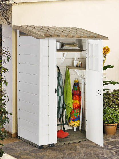 Shire 4x3 Tuscany Evo 100 Single Door Plastic Shed TEVO1001PVC-1AA