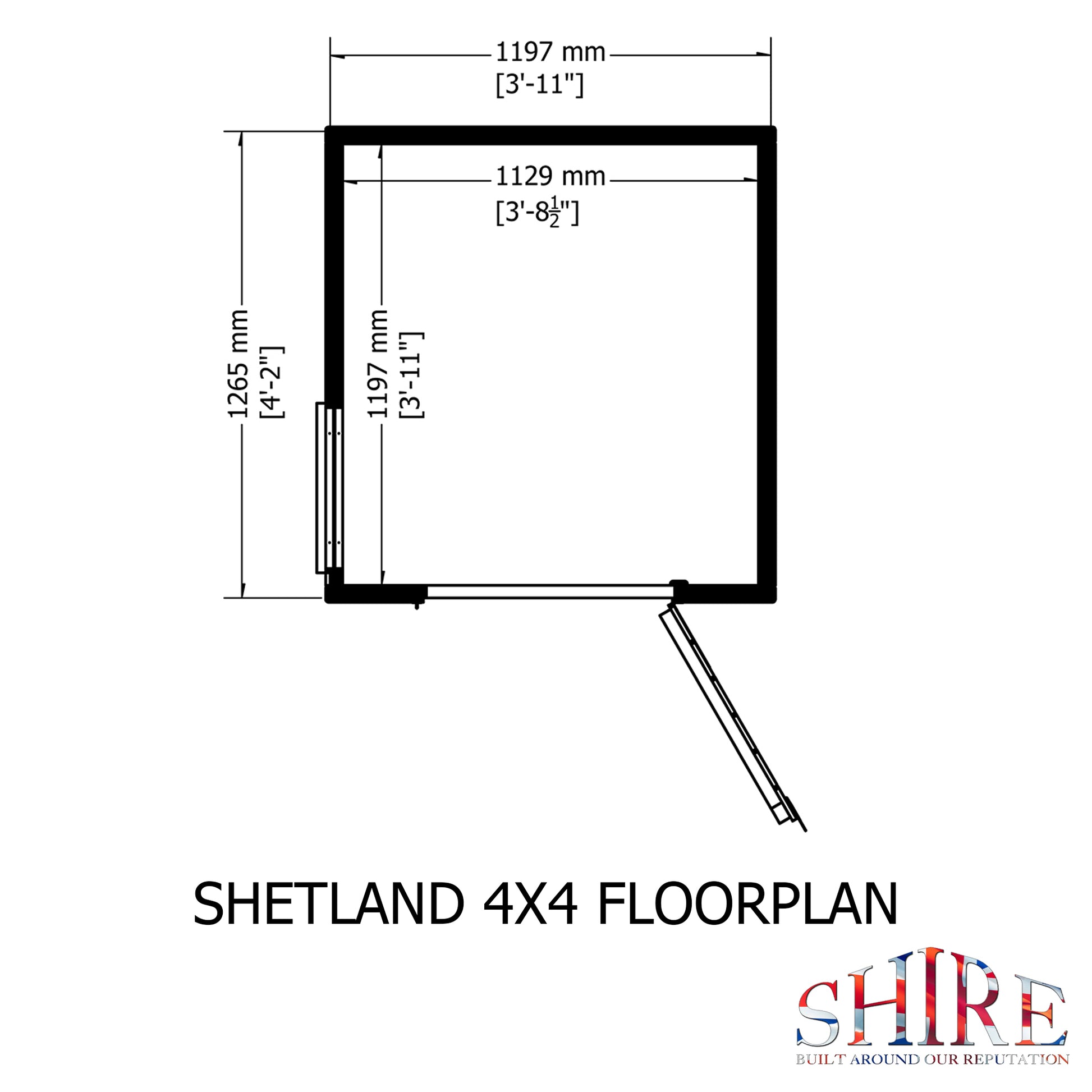 Shire 4x4 Shetland Shiplap Apex Shed SHET0404DSL-1AA