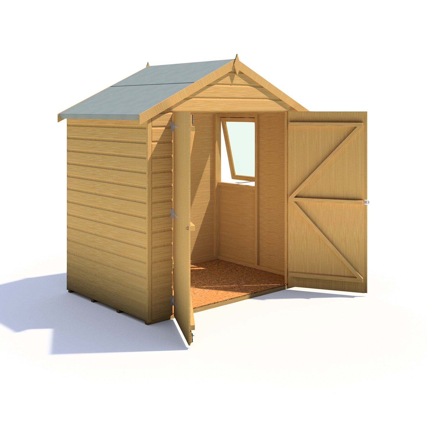 Shire 4x6 Bute Shiplap Apex Double Door Shed BUTE0406DSL-1AA