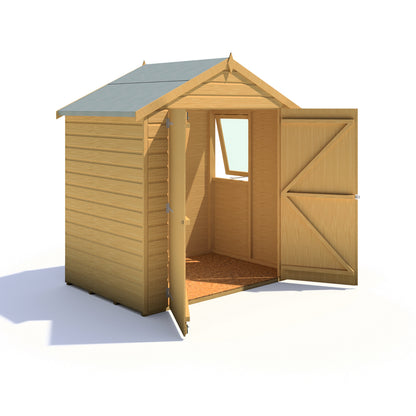 Shire 4x6 Bute Shiplap Apex Double Door Shed BUTE0406DSL-1AA