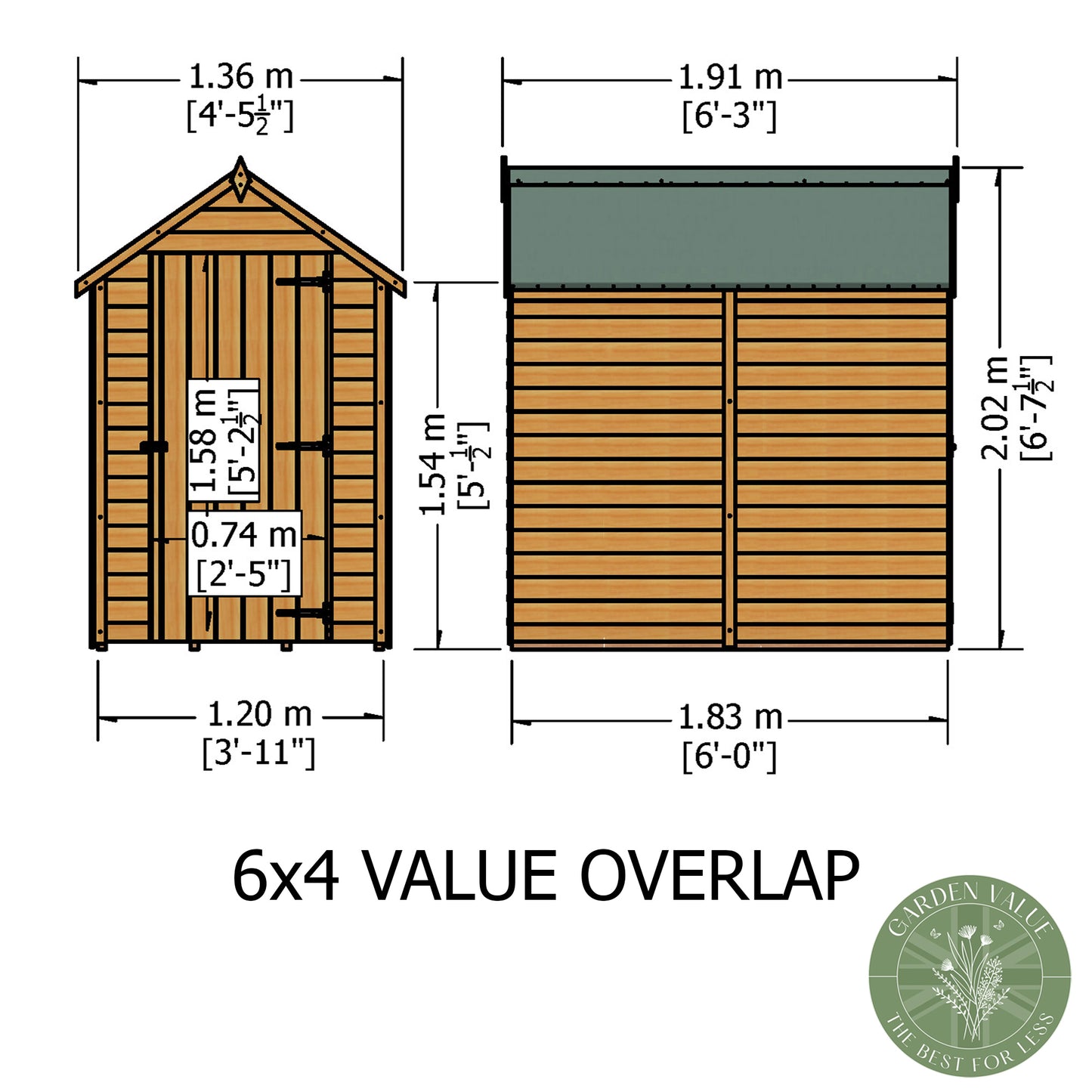 Shire 6x4 Overlap Shed OVSV0604DOL-1AA